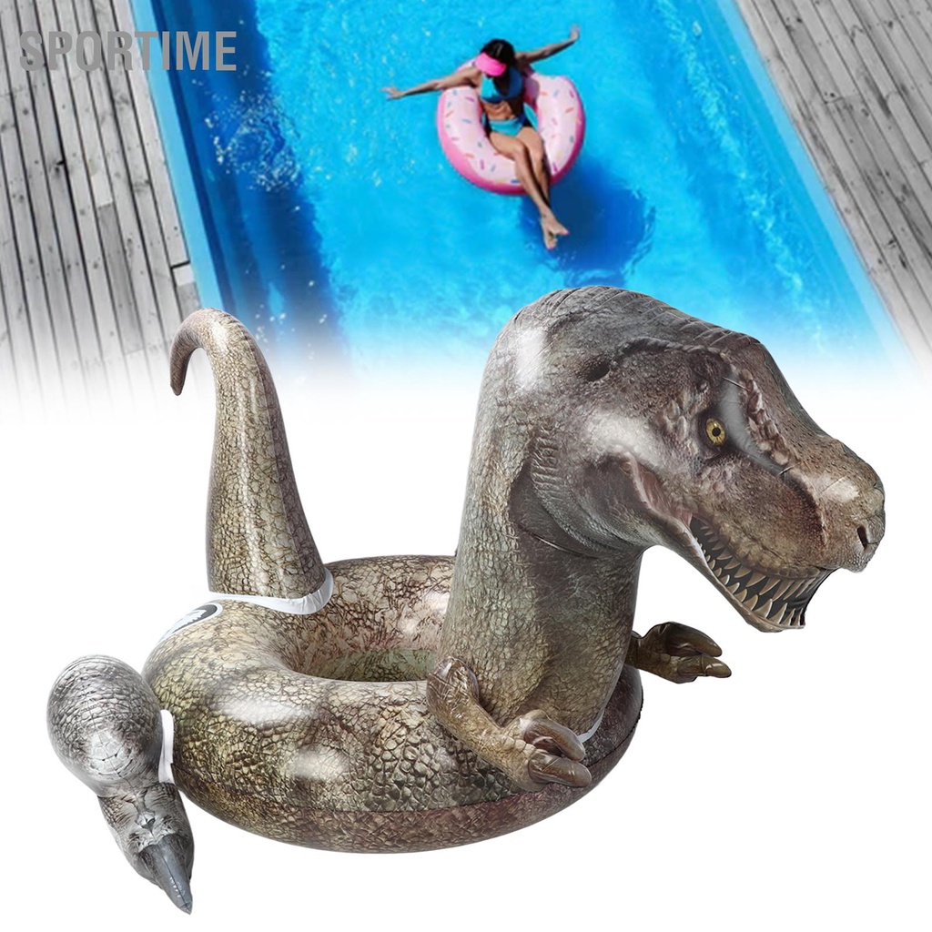 Sportime Bể Bơi Khủng Long Phao PVC 3D T Rex Vòng Bơm Hơi Đi Xe Cho Người Lớn Thanh Thiếu Niên Trẻ Em