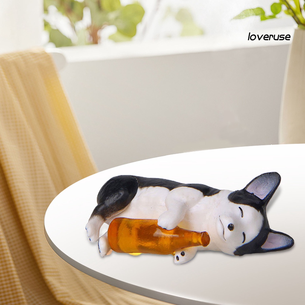 Mô Hình Chú Chó Corgi / Chó Husky Mini Bằng PVC Màu Trơn Dễ Thương Trang Trí Nhà Cửa