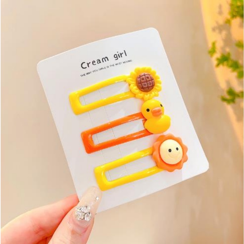 Set 3 Kẹp Tóc Hình Ngôi Sao Hoạt Hình Dễ Thương Cho Bé Gái