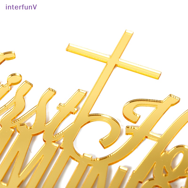 [InterfunV] Que Cắm Trang Trí Bánh Kem Bằng Acrylic Hình Thánh Giá Đầu Tiên Dành Cho Tiệc Tùng [Mới]