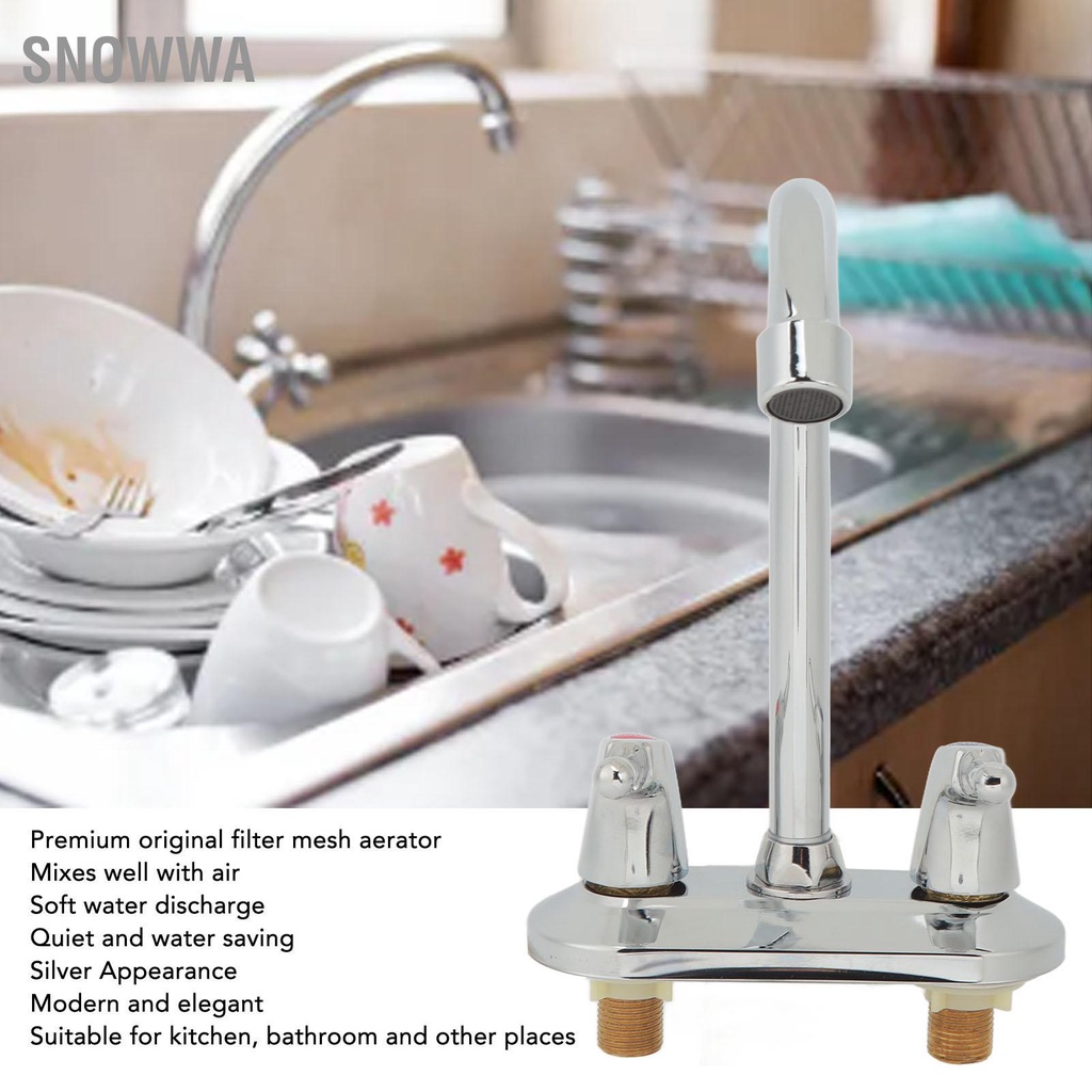 Snowwa Vòi Rửa 2 Tay Cầm Lỗ Thiết Kế Tấm Sàn Nước Nóng Lạnh Cho Phòng Tắm Nhà Bếp