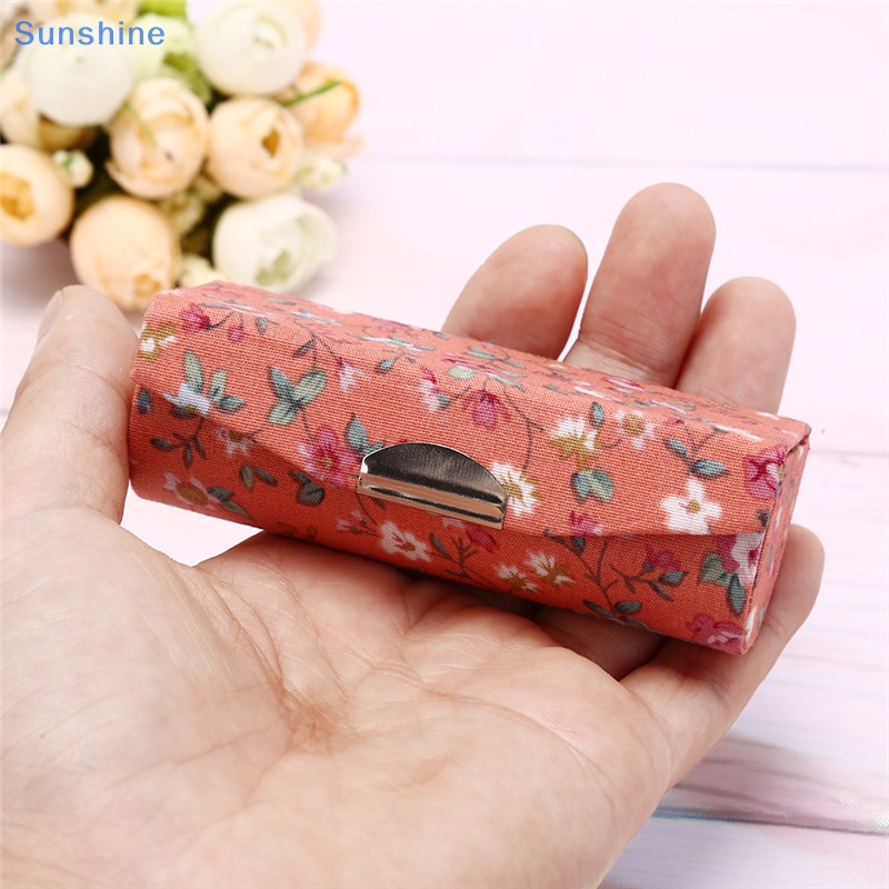 Hộp Đựng Son Môi Họa Tiết Thêu Hoa Kèm Gương Phong Cách Retro