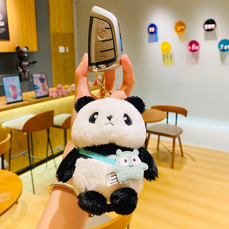 Móc Khóa Hình Gấu Trúc Nhồi Bông Dễ Thương