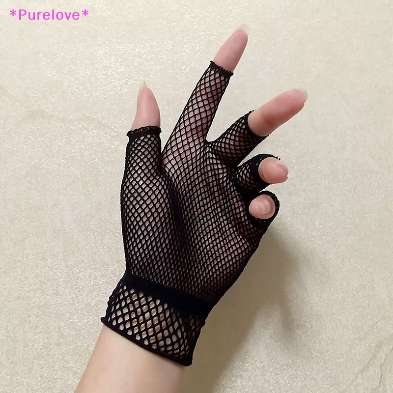 1 Đôi Găng Tay Lưới Hở Ngón Co Giãn Thời Trang Cho Nam Nữ Mới