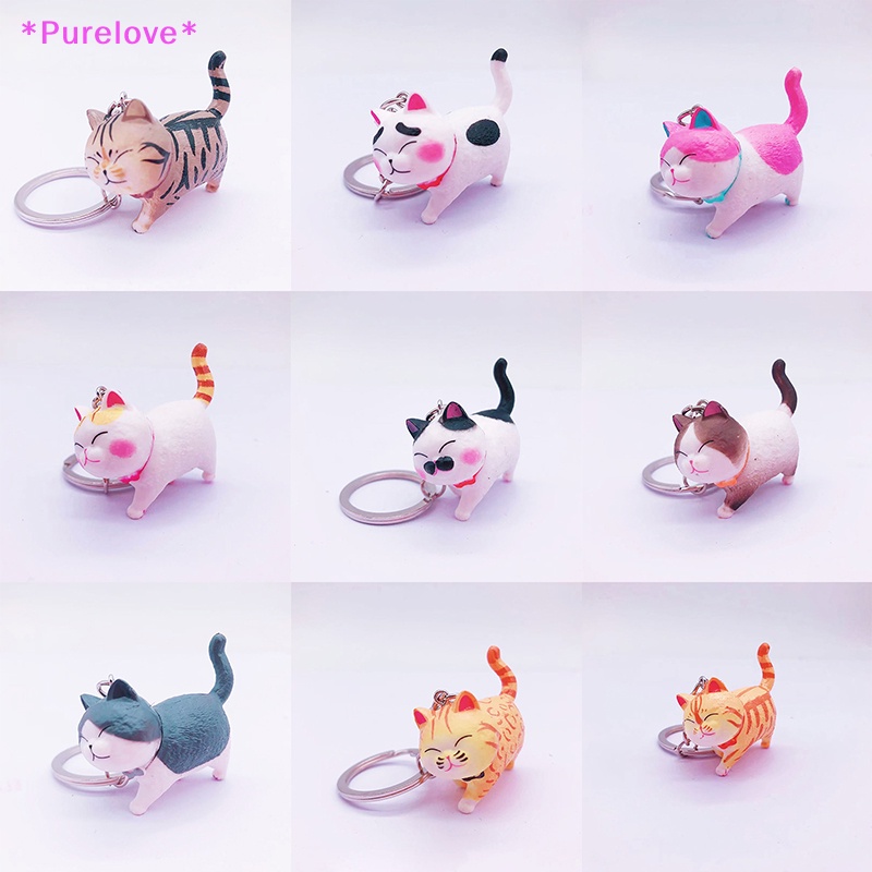 Móc Khóa Xe Hơi Hình Mèo Hoạt Hình Dễ Thương Mới