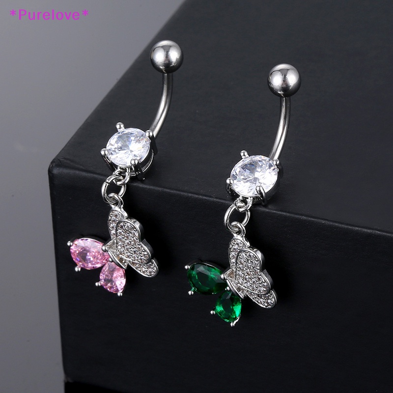 Khuyên Rốn Bằng Thép Không Gỉ Đính Đá Zircon Thời Trang Cho Nữ