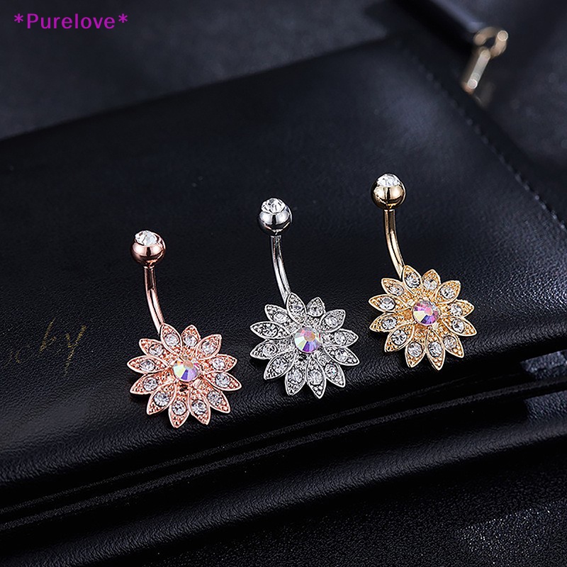 Khuyên Rốn Bằng Thép Không Gỉ Đính Đá Zircon Thời Trang Dành Cho Nữ Mới