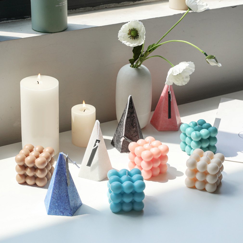 =Christmas=Bubble Cube Candle Soy Wax Home Candle Scented Sculptural Handmade Candle