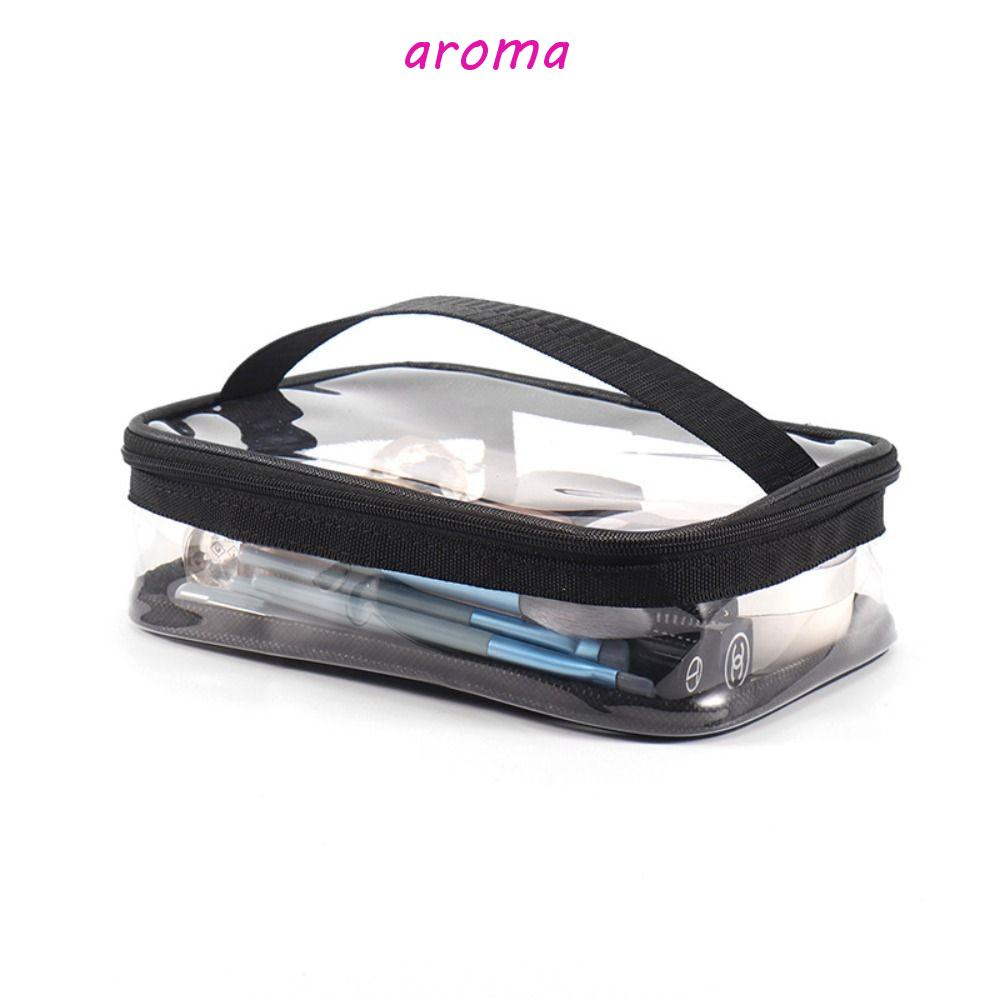 AROMA Túi Đựng Mỹ Phẩm Bằng TPU Trong Suốt Có Khóa Kéo Tiện Dụng Cho Nữ