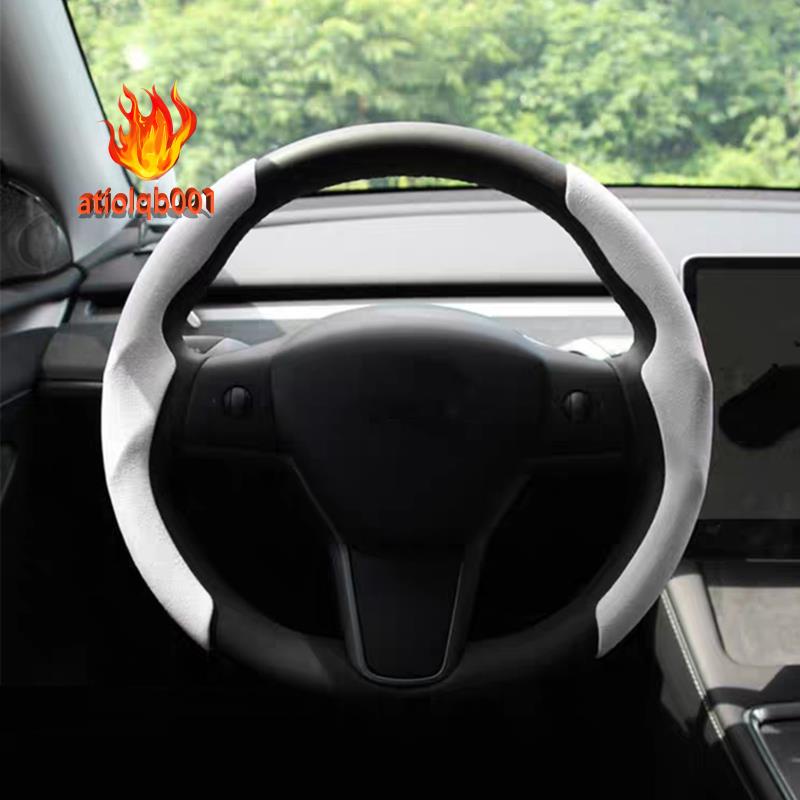 Vỏ Bọc Vô Lăng Chống Trượt Thoáng Khí Màu Đen Cho Tesla Model 3 Model Y 2017-2022