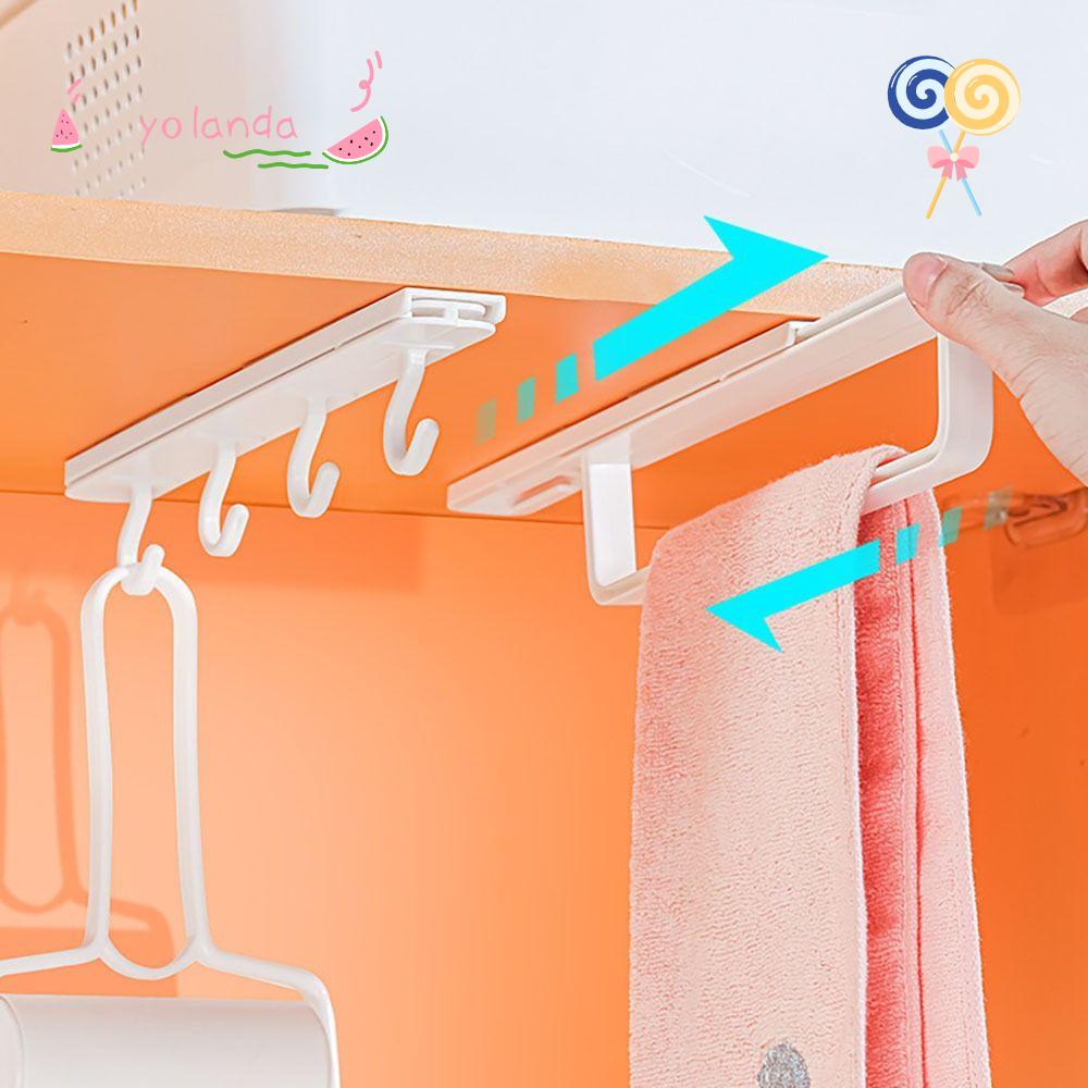 Yola Móc Treo Đồ PP Dạng Trượt Nhiều Kiểu Dáng Trơn Mịn Và Bền Dễ Lắp Đặt Có Thanh Trượt Cho Tủ Chén