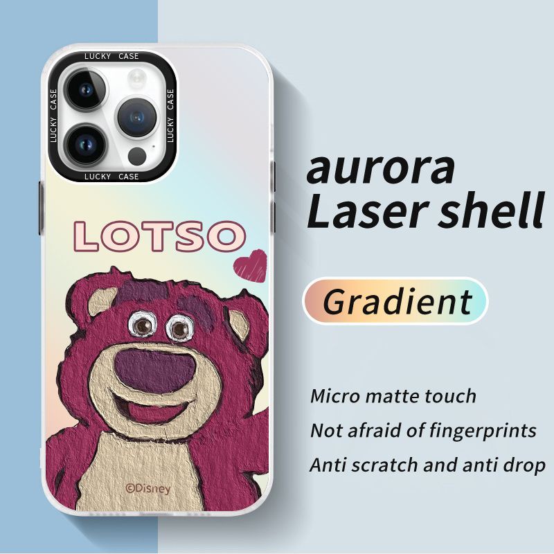 Ốp Điện Thoại IMD Hình Gấu Dâu Tây Màu Laser Cho Iphonexr128plusinspromax 1314 L3AS