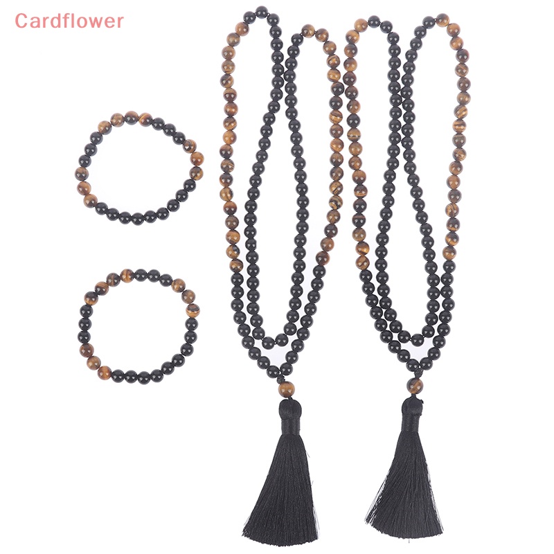 Chuỗi Hạt Phật Giáo Onyx &amp; Mala Màu Đen Tự Nhiên 8mm