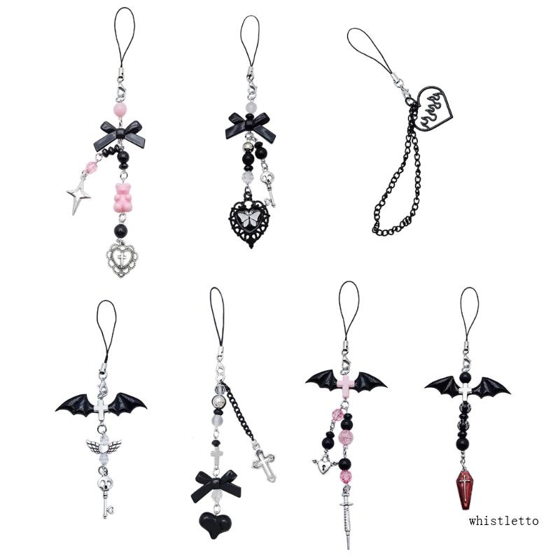 Chuỗi Hạt Pha Lê Y2k Gắn Điện Thoại / Móc Khóa Hình Đàn Guitar