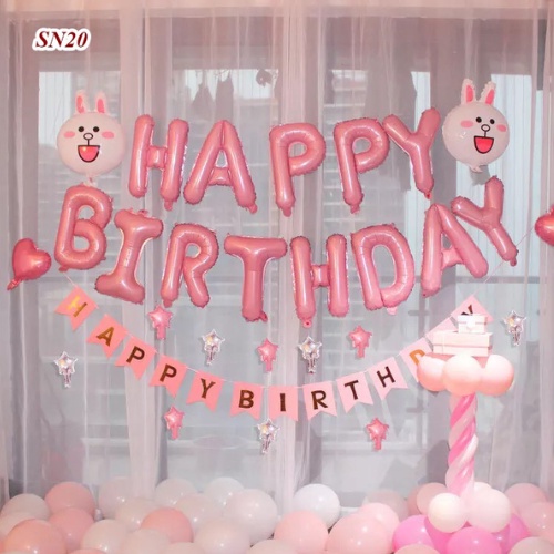 Set Bong Bóng Trang Trí Tiệc Sinh Nhật Chữ HAPPY BIRTHDAY - Bóng Bay Trang Trí