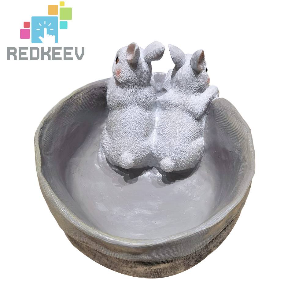 Chậu Hoa Hình Thỏ Phục Sinh Bằng Nhựa Resin Nghệ Thuật Dành Cho Trang Trí