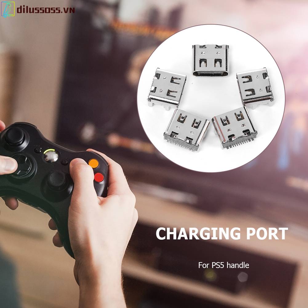 Bộ 5 Cổng Sạc Type-C Cho Tay Cầm Chơi Game PS5