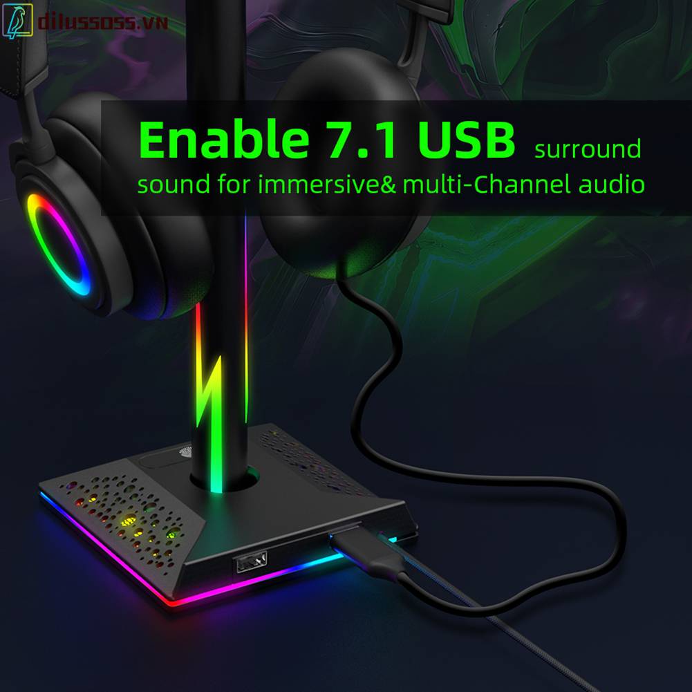 Tai Nghe Chơi Game Eb01-b Rgb Có Móc Treo Và Phụ Kiện