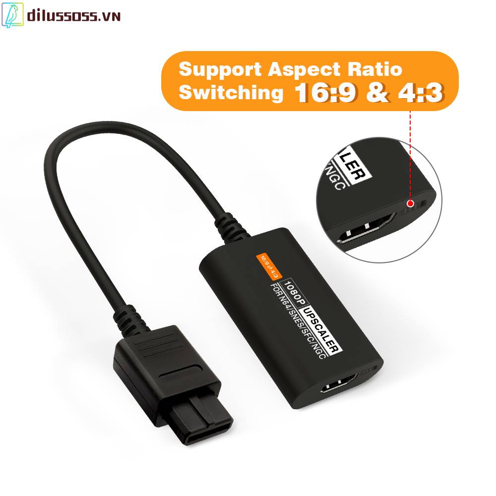 Bộ Chuyển Đổi HDMI 16 / 9 4 / 3 1080P Cho NS N64 / SNES / SFC / NGC