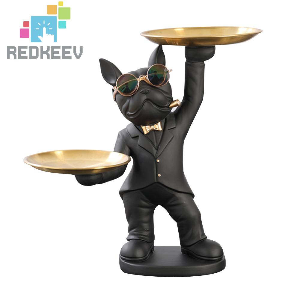 Đồ trang trí Chó Bull 2 Khay Kim Loại Độc Đáo Trang Trí Nhà Cửa / Văn Phòng