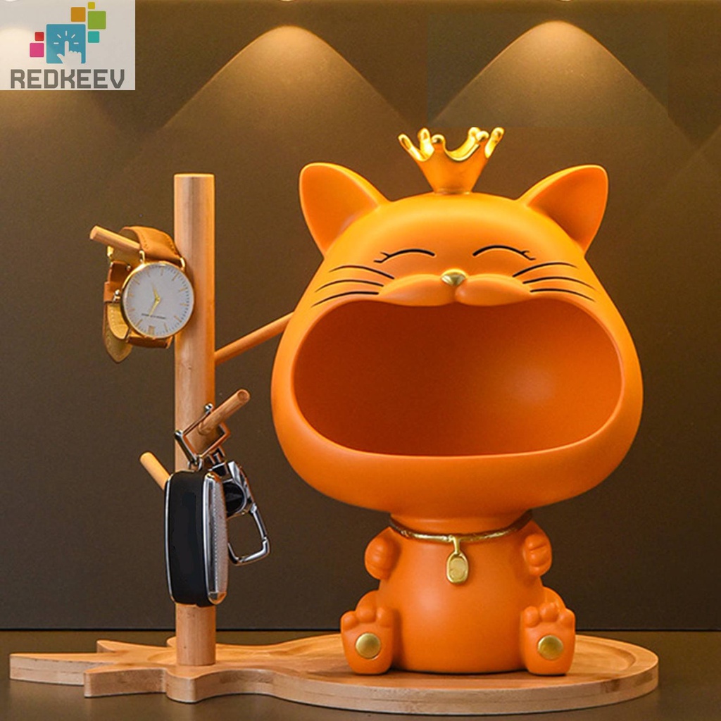 Mô Hình Mèo Đeo Vương Miện Bằng Nhựa Resin Dễ Thương Trang Trí Văn Phòng / Học Tập