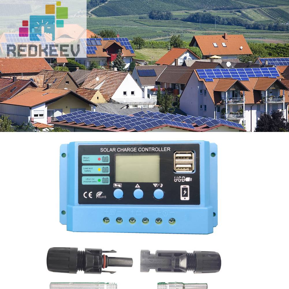 Bộ Điều Khiển Sạc Năng Lượng Mặt Trời 12V 24V USB 10 / 20 / 30A PV