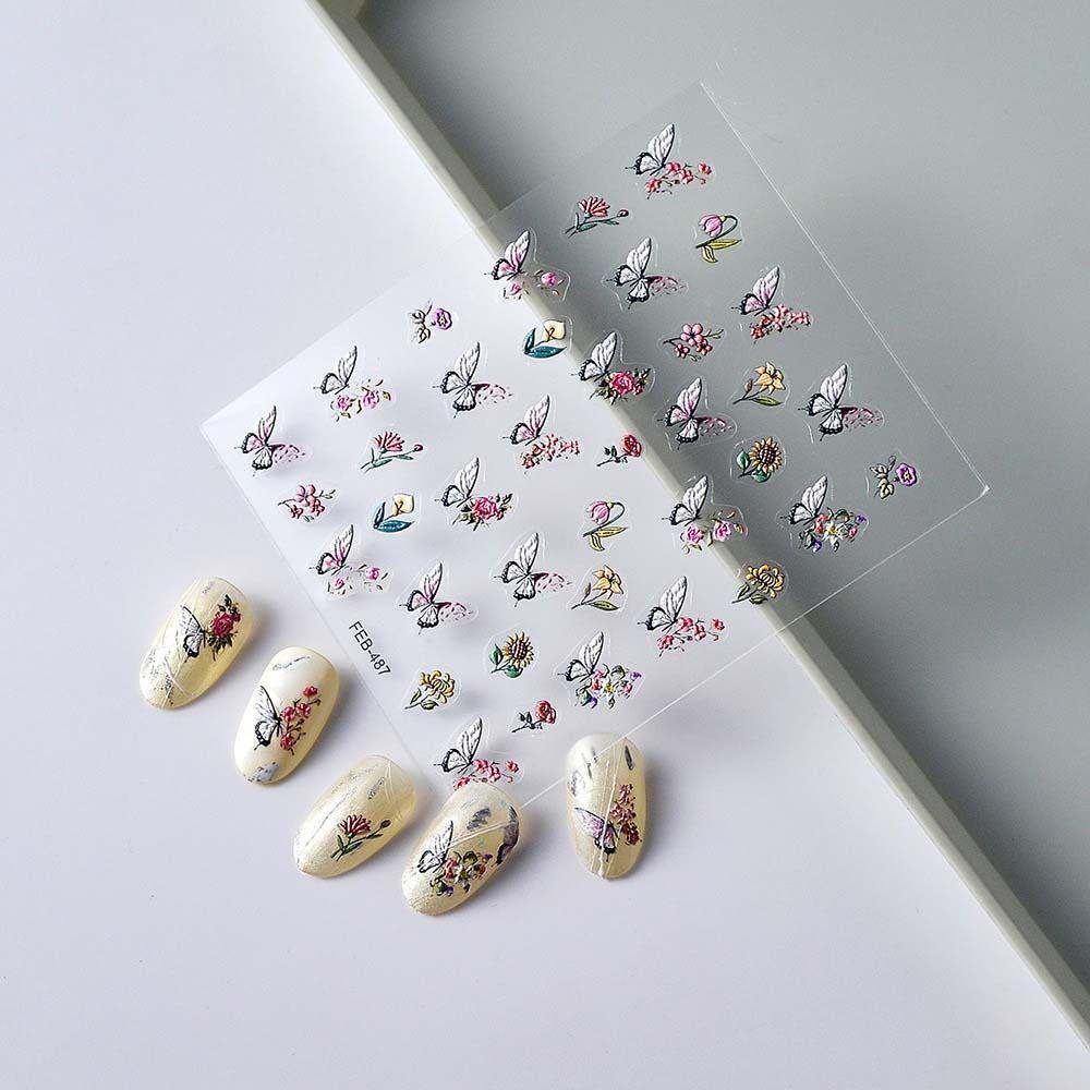 Miếng Dán Trang Trí Móng Tay Hình Hoa Tulip Nhiều Màu DIY