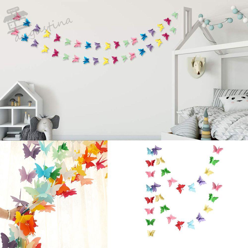 AUGUSTINA Vòng Hoa Hình Bướm Nhiều Màu Trang Trí Tiệc Sinh Nhật