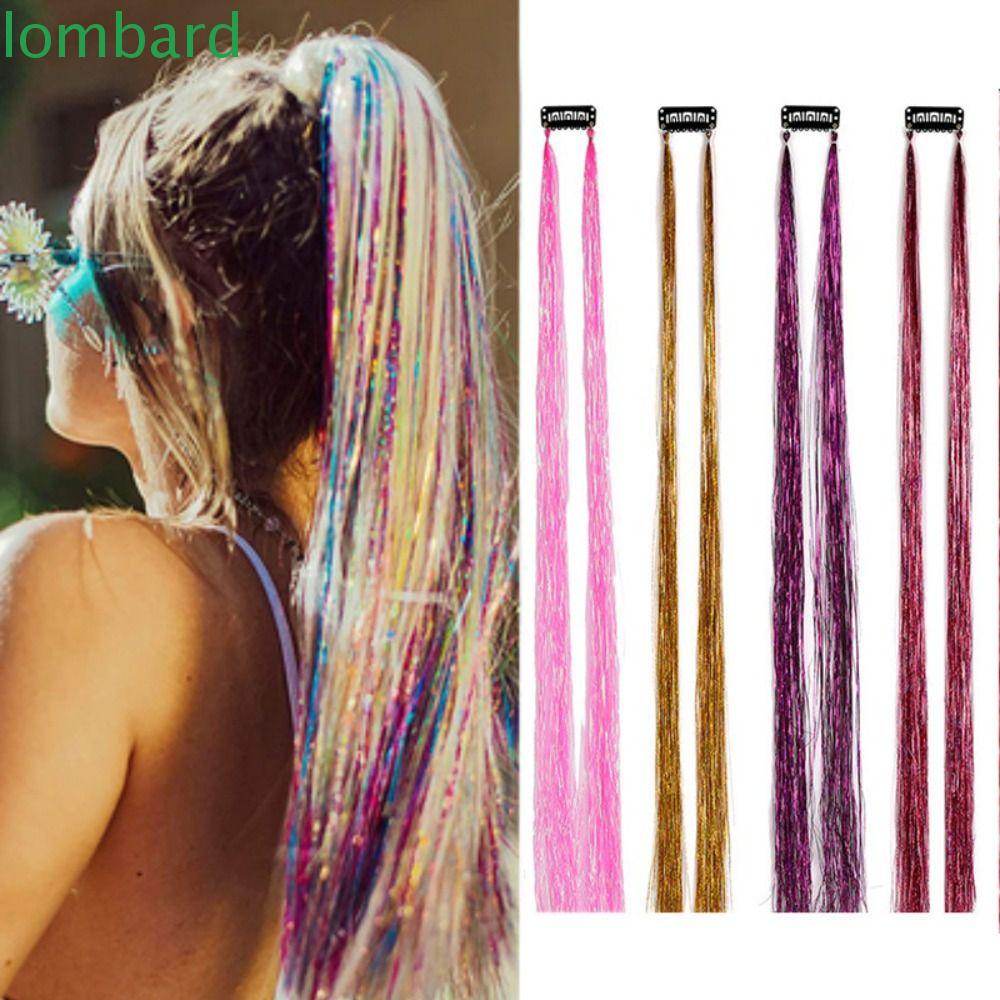 LOMBARD Tép Tóc Giả Bằng Thiếc Lấp Lánh Nhiều Màu Sắc Laser Dành Cho Nữ