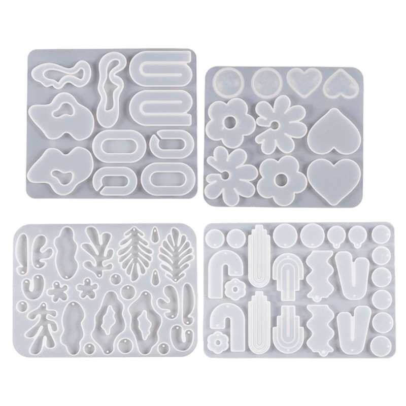 Flgo Khuôn Silicone Làm Bông Tai Epoxy Resin Hình Học Nhiều Kiểu Phù Hợp Diy Maki