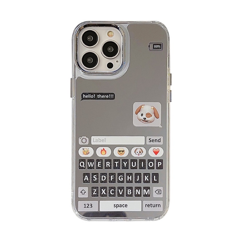 Ốp Điện Thoại TPU Tráng Gương Họa Tiết Chú Chó & Bàn Phím Độc Đáo Cho IPhone 14 Pro Max IPhone 13 IP 12 Pro 11 Promax
