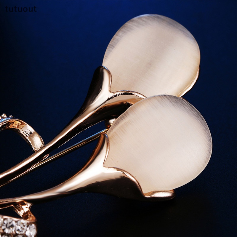 Ghim Cài Áo Hình Hoa Đính Đá Opal Nhân Tạo Thời Trang Cho Nữ Trâm Cài Áo Hình Hoa Tulip Đính Pha Lê Phong Cách Vintage Thời Trang Cho Nữ  Hoa Tulip Flo Màu Hồng