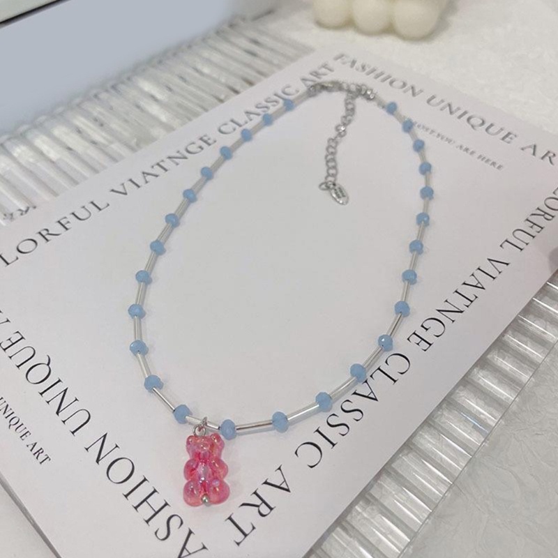 Vòng cổ Bạc Mặt Hình Gấu Phong Cách Harajuku 2023 Cho Nữ