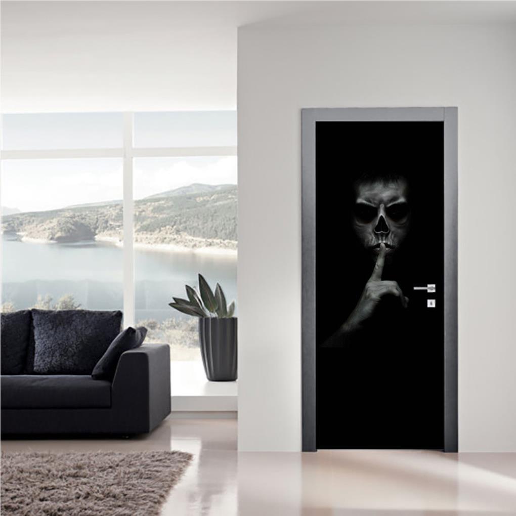Miếng Dán Tường / Cửa Phòng Khách Chống Thấm Nước Họa Tiết Halloween 3D Có Thể Tháo Rời