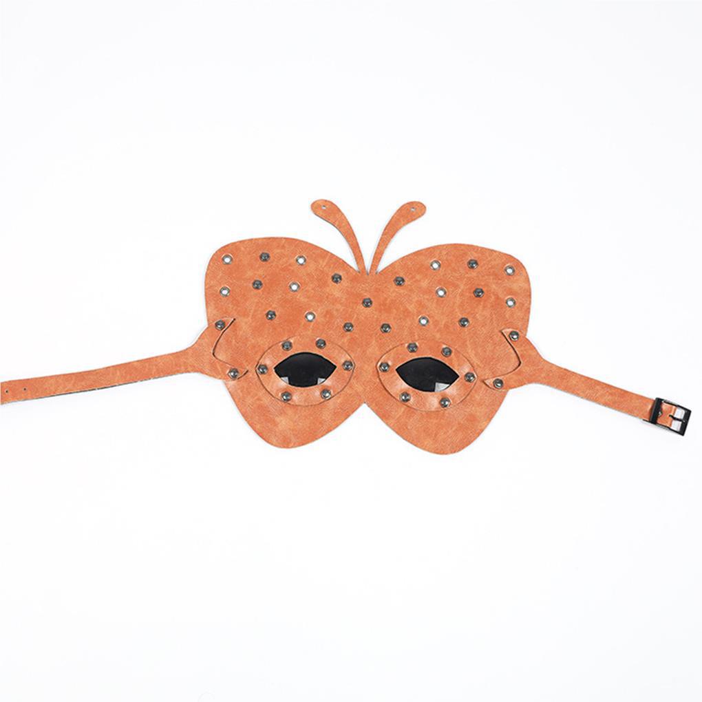 Mặt Nạ Hóa Trang Halloween Bằng Da PU Hình Bướm Đính Đinh Tán Độc Đáo