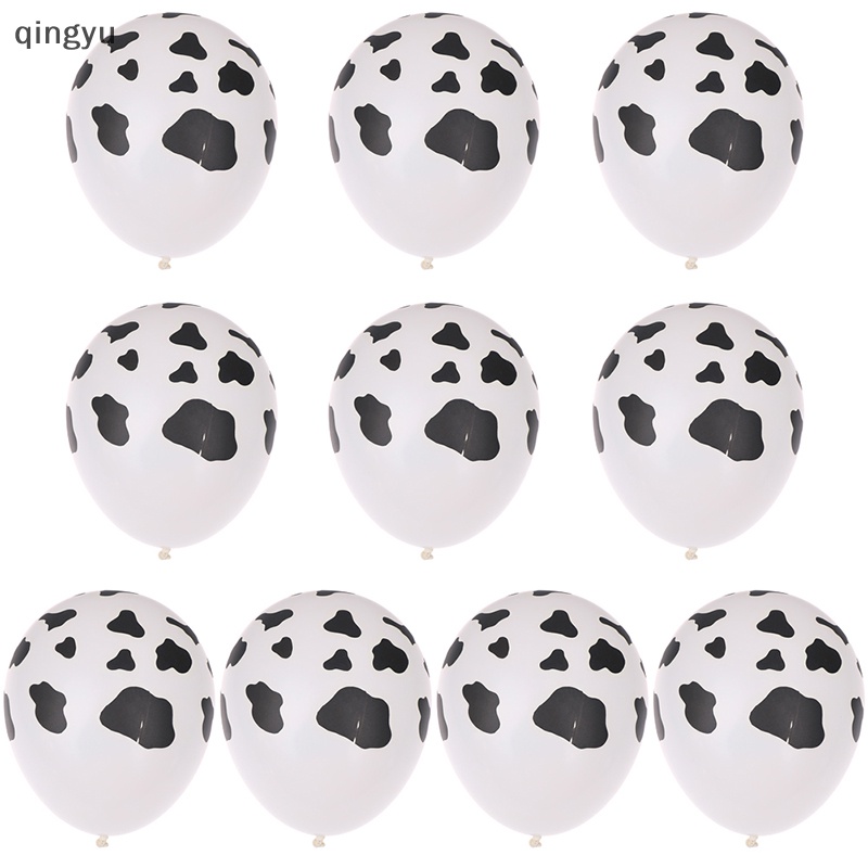 Set 10 Bong Bóng 12 inch Họa Tiết Bò Sữa Cao Bồi Trang Trí Tiệc Phương Tây