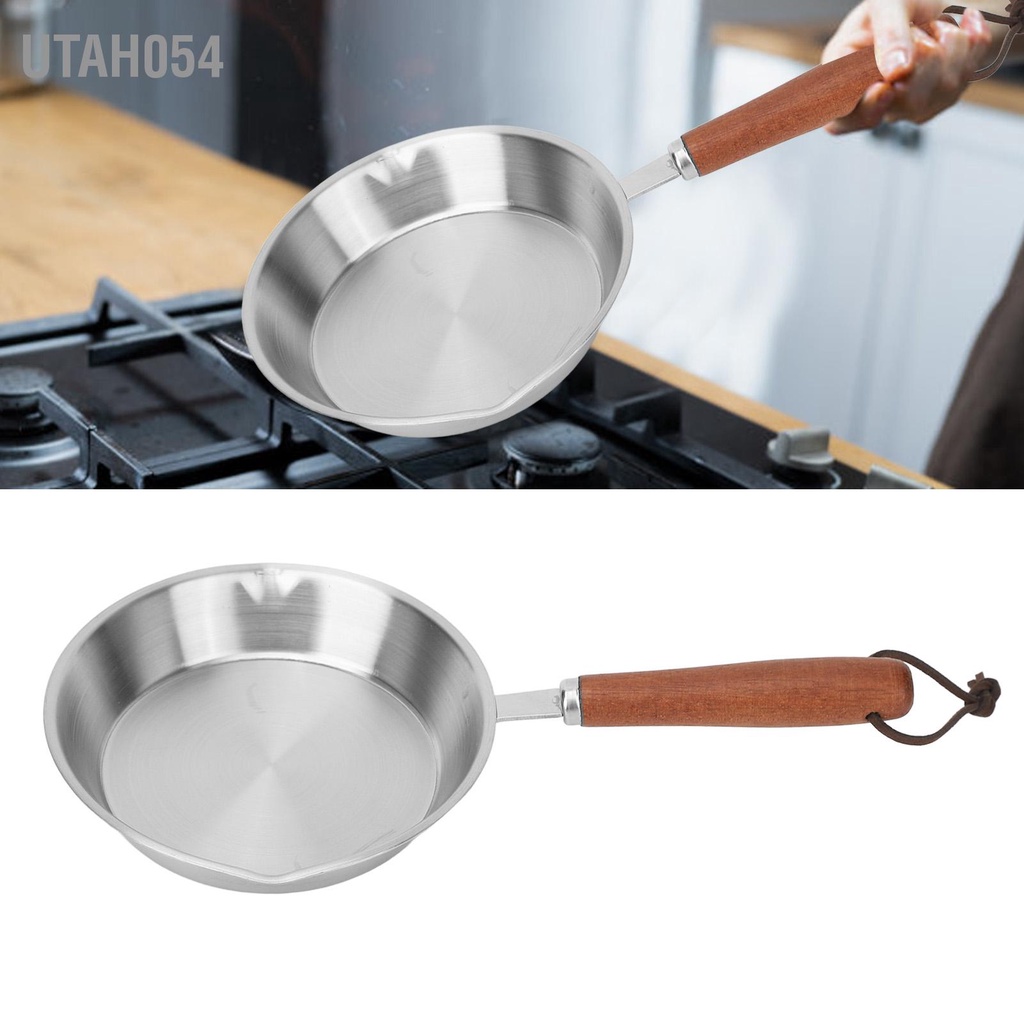Utah054 Chảo Rán Bằng Thép Không Gỉ Trứng Chống Dính Cho Gia Đình Nhà Hàng Bếp Điện Từ