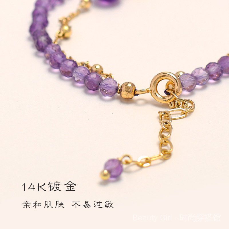 {Hàng Mới Về!} Hàng Mới Về!} Tai Nghe Chụp Tai Không Dây Thời Trang Mùa HèNiche Vòng Tay Hai Lớp Đính Đá Thạch Anh Tím Cao Cấp