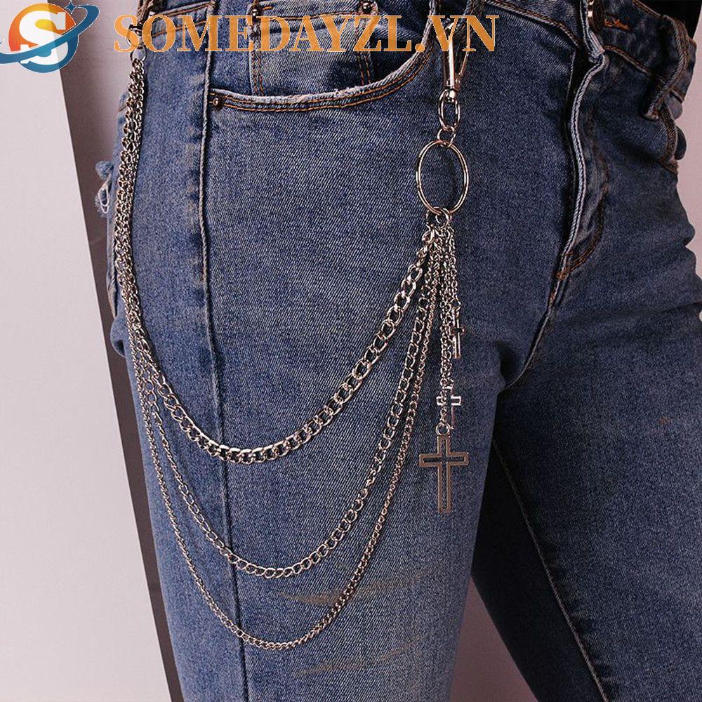 SOMEDAYZL Dây Xích Đeo Thắt Lưng Nhiều Lớp Bằng Hợp Kim Trái Tim Đơn Giản Phong Cách Harajuku Punk Cổ Điển Làm