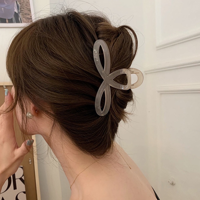 Kẹp Tóc Hình Cỏ Ba Lá 13Cm Bằng Acrylic Thời Trang Dành Cho Nữ