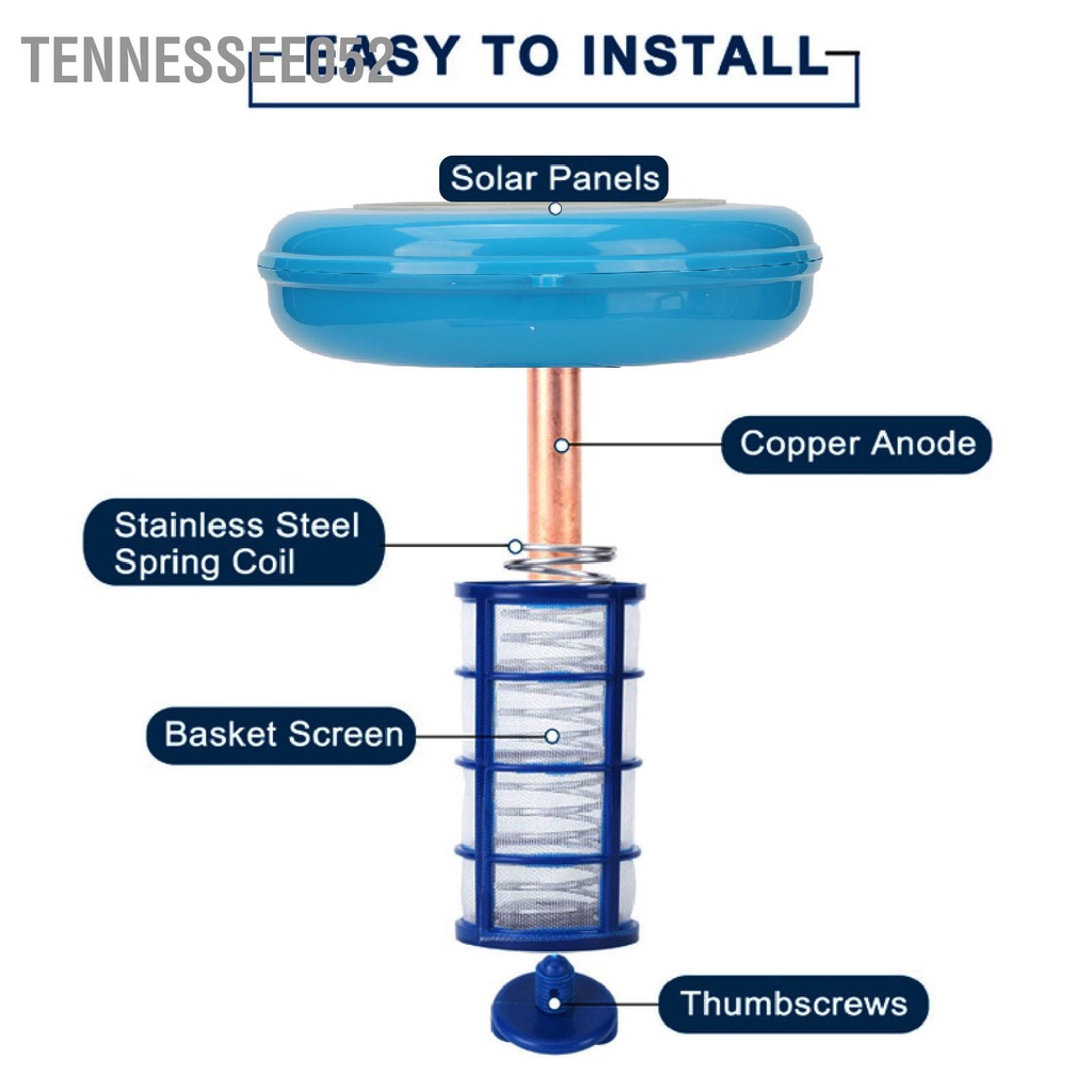 Tennessee052 Chất tẩy rửa bể bơi ion hóa năng lượng mặt trời Giữ nước trong suốt nổi lâu dài cho Spa ngọt và mặn