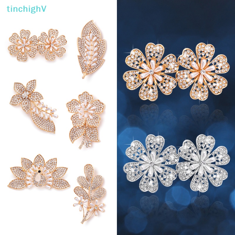 Ghim Cài Áo Hình Hoa Lá Đính Ngọc Trai Thời Trang Cho Nữ