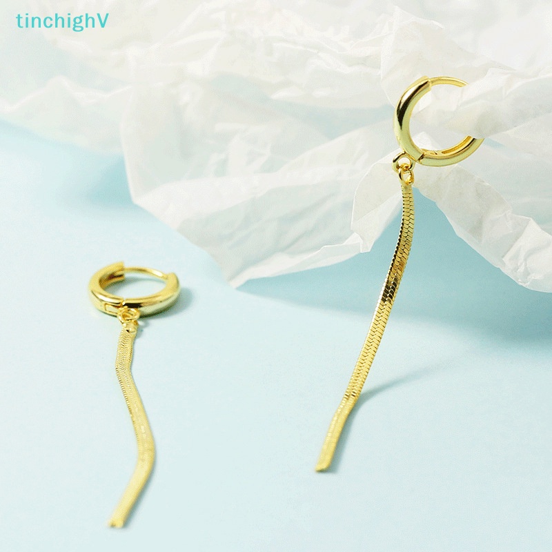 [TinchighV] Bông Tai Dáng Dài Phối Tua Rua Hình Học Đơn Giản Độc Đáo Phong Cách Hàn Quốc Cho Nữ