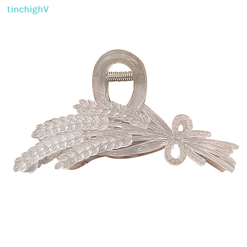 [TinchighV] Kẹp Tóc Càng Cua Lớn Hình Đường Kẻ Đơn Giản Bằng Acrylic Cá Mập Cho Nữ [Mới]