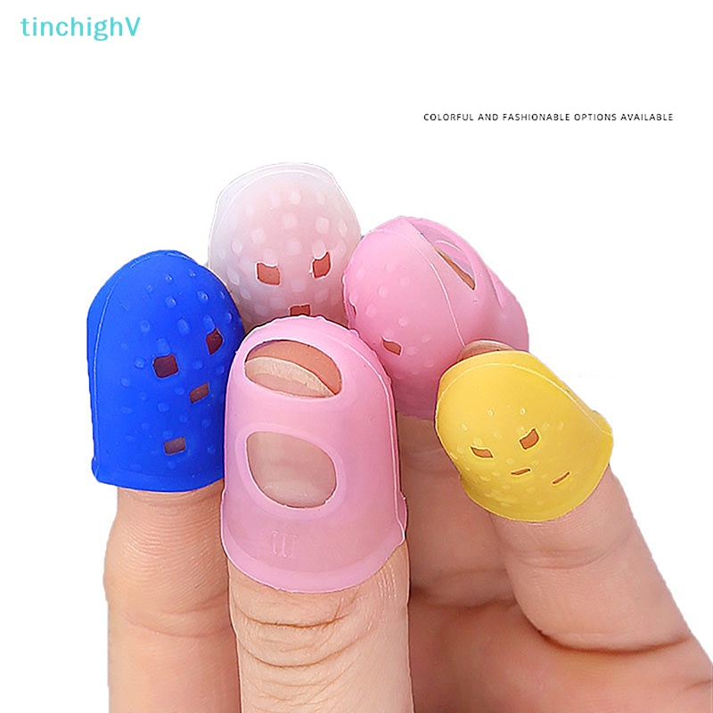 Bộ 5 Miếng Bọc Ngón Tay Bằng Silicone Chống Trượt Nhiều Màu Sắc Bảo Vệ Cho Bàn Đạp Đàn Guitar / Ukulele