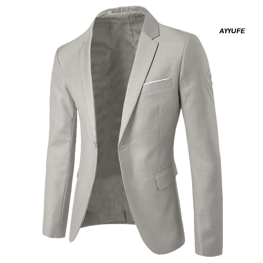 Bộ Đồ Vest 2 Món Tay Dài Màu Trơn Cài Khuy Kiểu Công Sở Cá Tính Cho Nam
