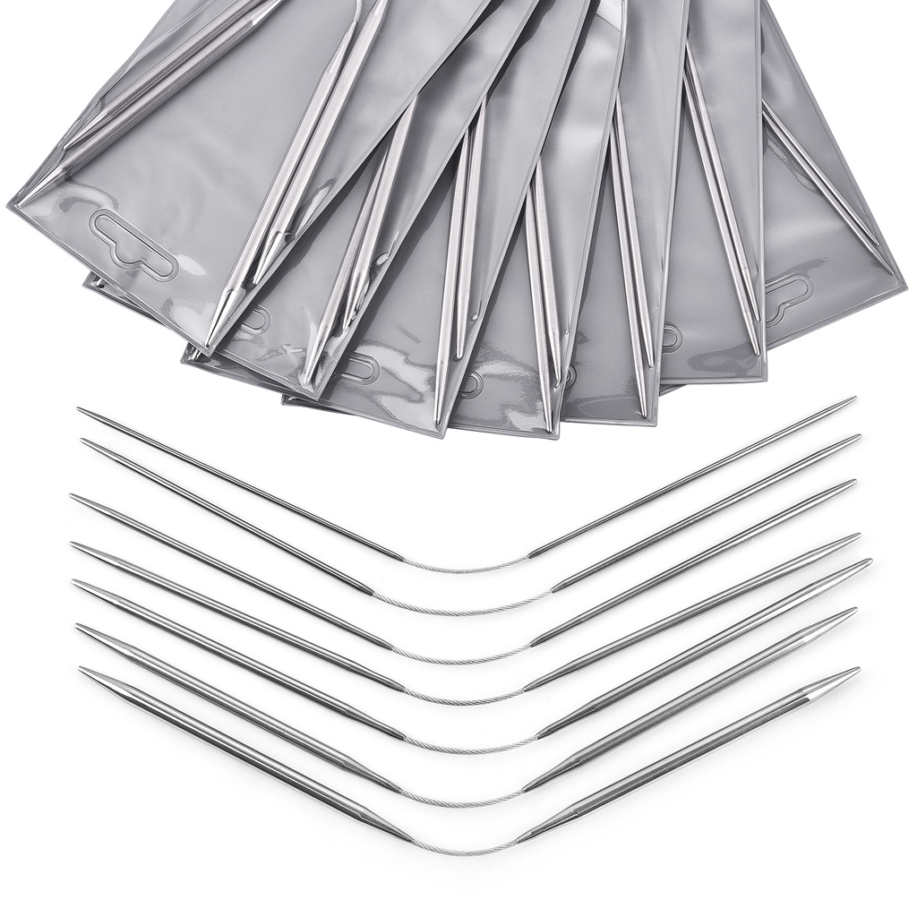 3 chiếc 2-5 mm vòng kim đan kim loại đan kim loại vòng kim đặt đan bé tay áo vớ phụ kiện