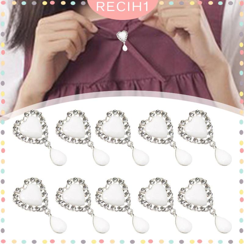 Bộ 10 Nút Áo Đính Đá Bằng Hợp Kim Dùng Làm Trang Sức DIY