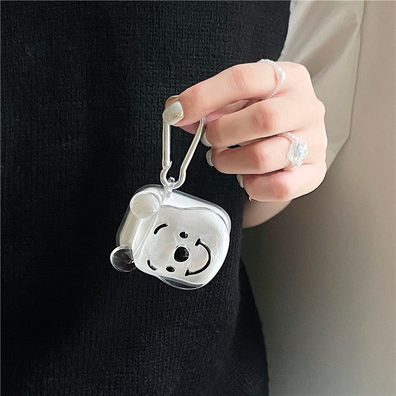 Vỏ Bảo Vệ Hộp Sạc Tai nghe không dây AirPods 1 2 3 Pro i12 Trong Suốt Họa Tiết Hoạt Hình Chú Gấu 3D Dễ Thương Chống Sốc