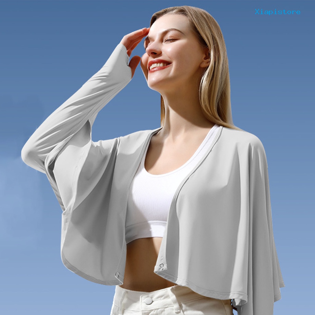 Áo Khoác Cardigan Chống Nắng / Tia UV Tay Dài Màu Trơn Thoáng Khí Thời Trang Mùa Hè Cho Nữ
